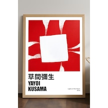 Yayoi Kusama Doğal Ahşap Çerçeveli Poster, Dekoratif Sanatsal Duvar Tablosu