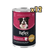 Reflex Plus Kuzu Ve Tatlı Patates Et Parçacıklı Soslu Köpek Konservesi 400 Gr 12 Adet