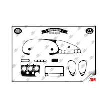 Ford Fiesta 1992-2002 Torpido Konsol Trim Göğüs Maun Kaplama Set 13 Parça Siyah