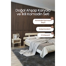 Lotus New Masif Ahşap Karyola Ve 2 Adet Komodin Vernik 140x190 Renk: Vernikli Ölçüler: 140 X 190 Cm