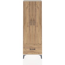 Arges Dolap 4 Raflı Tek Çekmeceli 2 Kapaklı 60x30x182 Aytaşı-çam Aytaşı