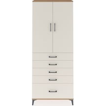 Arges Dolap 3 Raflı 5 Çekmeceli 2 Kapaklı 88x30x221 Çam-aytaşı Çam