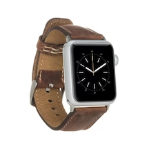 Apple Watch Uyumlu Deri Kordon 42-44-45mm G2 Kahverengi Diğer