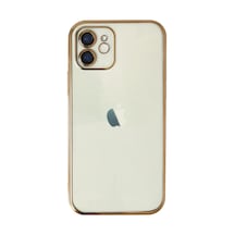 Apple Apple Uyumlu iPhone 12 Kılıf Razer Lensli Silikon - Gold