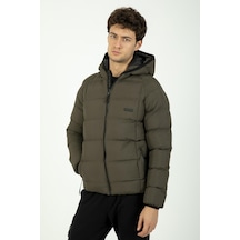 Maraton Sportswear Regular Erkek Kapşonlu Uzun Kol Basic Haki Mont 21259-haki Haki