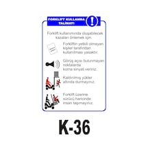 Pvc Dekota Uyarı - Ikaz Levhası Forklift Kullanma Talimatı (258841085)