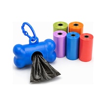 Köpek Kaka Poşeti 6 Rulo + Askılı Dispenser Kılıf, Köpek Dışkı Poşeti, Kaka Torbası, Dışkı Torbası, Poşetlik, Evcil Hayvan Yürüyüş Temizlik Aksesuarı, Karışık Renk