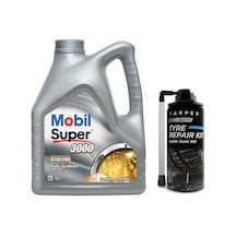 Mobil Super 3000 X1 5W-40 Tam Sentetik Motor Yağı 4 L + Miro Lastik Tamir Kiti 300 ML