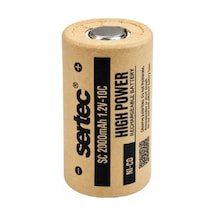 Sertec Sc 1.2v 2000mah 10c Kağıt Kaplı Ni-cd Düz Kafa Şarjlı Pil