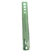 Şeffaf Yeşil Plastik Cetvel 30 Cm - Zigzag Ve Şablon Desenli Okul Cetveli 0