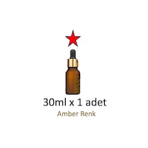 Damlalık, 1 Adet 30ml Damlalıklı Cam Amber Renk Şişe, Metal Gold