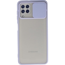 Samsung Galaxy Uyumlu A22 Kılıf Palm Buzlu Kamera Sürgülü Silikon - Lila Bzsxx00 1