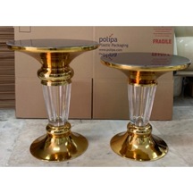 Nude Sehpa Şeffaf Cam 2 Li Set
