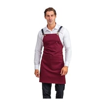 Barista Çift Cepli Bordo Askılı Önlük-Standart-Tek Parça