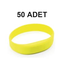 Mifare Silikon Bileklik 13.56mhz 50 Adet Sarı Renk