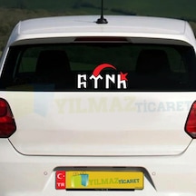Göktürkçe Türk Ay Yıldız Arka Cam Oto Sticker Yapıştırma Etiket