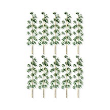 Cihan Çiçekçilik Yapay Yoğun Yapraklı 160 Cm 10 Adet Dekoratif Bambu Çubuğu Islak Doku Yeşil