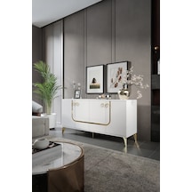 ART KONSOL MDF MEBRAN KAPAK BEYAZ GOLD