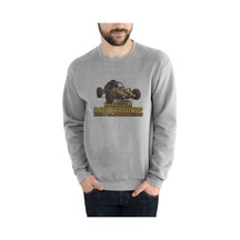 Playerunknwns Battelgrounds Baskılı Gri Erkek Örme Sweatshirt