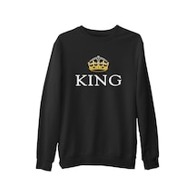 King Siyah Erkek Kalın Sweatshirt King Siyah Erkek Kalın Sweatshirt