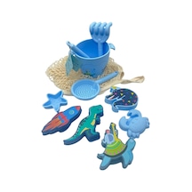 Playnjoy - Silikon Plaj Oyuncak Seti - 10 Parça - Mavi