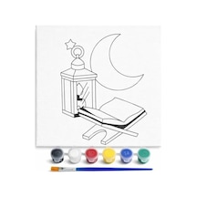 Ramazan Desenli Tuval Etkinlik Boyama Ramazan Süsleri, Ramazan Süslemeleri 20-20 Cm