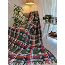 Skoç Battaniye Tek Kişili Kırmız-yeşil Skoç Battaniye