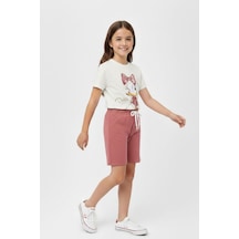 Daisy Baskı Kız Çocuk Şortlu Takım-90348 Pembe