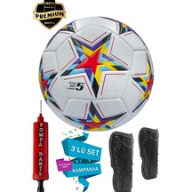 Alastor Şampiyonlar Ligi Futbol Topu Pompa Ve Tekmelik Beyaz - Kırmızı
