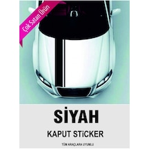 Tüm Araçlara İçin Uyumlu Aksesuar Ön Kaput Sticker Siyah 118 10 Cm