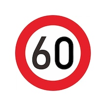 1pc Trafik Uyarı Işareti Hız Sınırı 10 20 30 40 50 60 70 80 90 Km/saat Moto Number 60 20x20cm 1 Piece Set