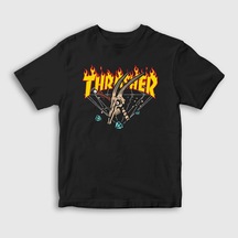 Presmono Unisex Çocuk Skull Trasher T-Shirt
