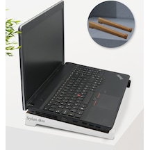 Kişiye Özel Taşınabilir Ahşap Beyaz Notebook Laptop Standı
