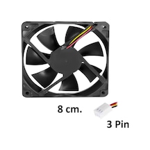 3 Pin Pwm Kasa Fanı 80x80x25mm 12v Dc Soğutucu Sessiz Fan