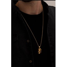 Osmanlı Gümüş Saçlı Kurukafa Model 316 L Paslanmaz Erkek Çelik Kolye