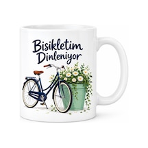 Bezos Bisikletim Dinleniyor Tasarımlı Porselen Kupa - Model 585 Bzs01