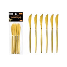 60 Parça Gold Yemek Bıçak Seti 21cm - 1 Paket İçinde 6 Adet Vardır - 10 Paket Gönderilir 5468 Renkli