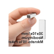 Ultra Güçlü Neodyum Mıknatıs, 30x10x1 Mm Boyutunda Ve 10'lu Set