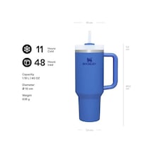 Quencher Pipetli Termos Bardak, 1.18 L Açık Beyaz