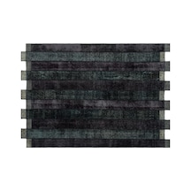El Dokuması Patchwork Vintage Yün-pamuk Siyah Halı 24817 160 X 230 Cm