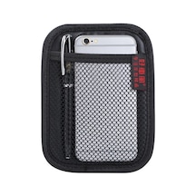 Rogfer Mikrofiber Deri Araba Cep Telefonu Yapışkan Depolama Net Çantası, Renk: H005 Siyah Küçük