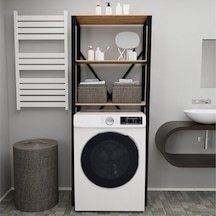 Çamaşır Makinesi Üstü Düzenleyici Raf Banyo Dolabı Rafı Makina Atlantik Çam