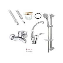 Banyo - Lavabo Ve Sürgülü Duş 3 Lü Mix Set Sıcak Soğuk Çift Su Girişli Diğer