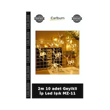 2m 10 Adet Geyikli İp Led Işık Mz-11 Duvar Işığı Dekoratif Lamba Yılbaşı Süsü