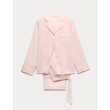 Marks & Spencer Çizgili Pijama Takımı Pembe Mix