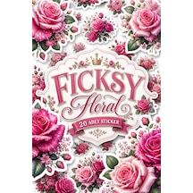 Pembe Gül Çiçek Sticker Seti - 20 Adet Etiket Çıkartma Diğer