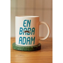 En Baba Adam Baskılı Seramik Kahve Çay Kupası Beyaz