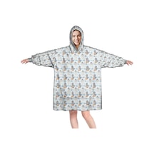 Cat Desenli Giyilebilir Battaniye Hoodie, Unisex, Kalın Polar, Kol Ve Cep-a66 Cat Winter Snow