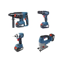 Proter PST-1914 Quatro 4.0AH 20V Li-ion Pil Kömürsüz Şarjlı Dörtlü Makina Set P1EA020