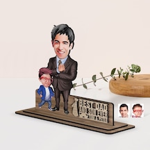 Bk Gift Kişiye Özel 3d Kabartma İsimli Baba-oğul Karikatürlü Ahşap Biblo-5, Babaya Hediye, Babalar Günü Hediyeleri Kobitmeyen138204 Bk Gift